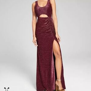Jump Apparel Juniors' Open Midriff Elegant Burgundy Evening Gown Sz.‎ 11/12